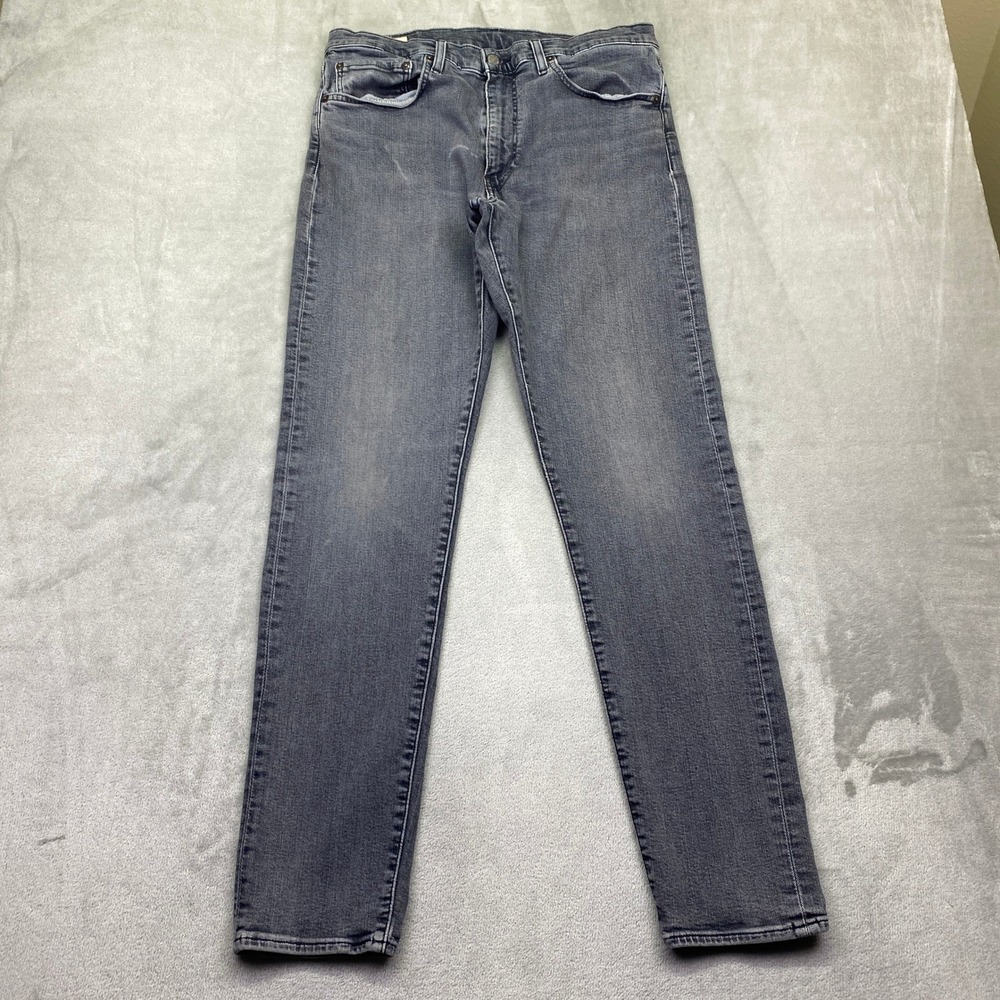Levis Premium 512 Slim‎ Taper Jeans Mens Sz 34 Faded Black Denim Grunge Retro